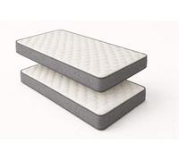 Pack de 2 Matelas Mousse 90x190 New York - Ferme - Réversible - Côté Été/hiver - H15 Cm