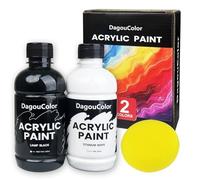DagouColor Peinture Acrylique Set - 2 Couleurs * 250ml Art Craft Paint Bouteilles, 1 éponges, Fournitures D'art de Qualité Supérieure Cadeaux pour Artistes Débutants