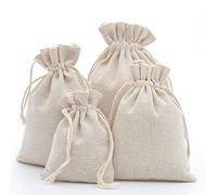 DAHI 20pcs Petits Sacs en Tissu Sachet Coton 16x22cm | Sac Toile de Jute Pochette Tissu Cordon Sac Bijoux Sacs Cadeaux Sachet de Thé Reutilisable