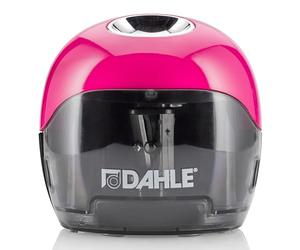 DAHLE 250 Taille-Crayon Électrique à Piles, Double Lame, Magenta | Affûtage rapide 2x, arrêt automatique anti-suraffûtage, compatible crayons 8 mm, bac transparent grande capacité
