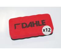 Dahle Lot de 12 effaceurs magnétiques pour tableau blanc - Nettoyage à sec sur de nombreuses surfaces - Rouge