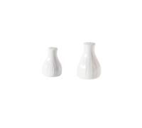 DAHLIA Set salière 7 cm et poivrière 5 cm en porcelaine blanche TABLE PASSION