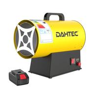 DAHTEC Chauffage Gaz 10 kW Avec Batterie Rechargeable, Canon À Air Chaud | Canon Soufflant Portable, Débit D’Air 320 m³/h, Chauffage D’Appoint Gaz Pour Chantier, Atelier, Garage Et Entrepôt