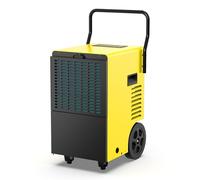 DAHTEC Déshumidificateur d'Air Professionnel 50 L/j, Réservoir Amovible 7 L | Déshumidificateur Industriel jusqu’à 150 m²/380 m³, pour Cave, Maison, Chantier, Après Inondation, Anti-Moisissures