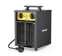 DAHTEC Industriel Chauffage électrique 3000W Renforcé - Carcasse Acier | Portatifs pour Chantiers, Chauffage Soufflant, Thermostat & Protection Surchauffe, Idéal Chantier/Garage/Serre Agricole