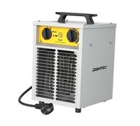 DAHTEC Industriel Chauffage électrique 3000W Renforcé - Carcasse Acier | Portatifs pour Chantiers, Chauffage Soufflant, Thermostat & Protection Surchauffe, Idéal Chantier/Garage/Serre Agricole