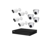 DAHUA Pack de vidéosurveillance cvi 8 caméras dont 4 dômes - sans hdd Blanc G