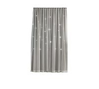 DAIHAN Rideau occultant Nordique Couleur Unie Rideaux de fenêtre l'impression d'étoile Scintillante Couche Double Drapés élégants avec Voilages en Tulle pour la décoration Gris