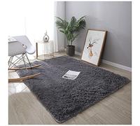 DAIHAN Tapis Salon Shaggy - Descente de Lit Chambre Grande Taille Tapis Extra Doux et Confortable Tapis Antidérapant Intérieur,Gris Argenté,60x120CM