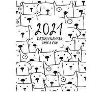Daily Planner 2021 Page A Day: Daily Planner 2021 For Dogs Lovers , 365 Day Planner 8.5 X 11 , Pretty Dog Cover Pattern
