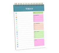 Daily Planner Writing Pad, A5 Notepad For Office Time Management | Premium paper daily planner, 52 undated pages for office and home planning Bleu