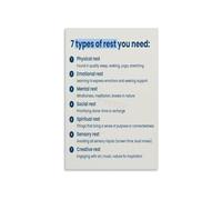 Daily Rest Ritual Poster The 7 Types of Rest Guide for Inner Peace Joy Recovery Mindfulness Nook Decor Self Love Affirmation Chart(Unframed,08x12inch(20x30cm))