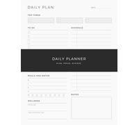 Daily To Do List Planner: Undated Personal and Work Daily Organizer with Top Priorities, Schedule, Meals, Water Tracker, Wellness and Notes - 182 Pages, 8.5 x 11 Inches