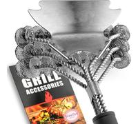 DailyAdorn Brosse de nettoyage pour barbecue, grattoir en acier inoxydable, brosse de barbecue sûre, 43 cm, accessoire de barbecue sûr pour porcelaine, Weber, gaz et charbon de bois