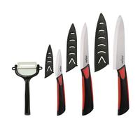 Dailycious DC-0046 Lot de 4 Pièces Céramique 1 Couteau de Chef 15 cm + 1 Couteau Universelle 12,5 cm + 1 Couteau d'Office 7,5 cm + 1 Eplucheur