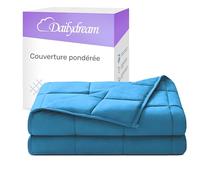 Dailydream Couverture Lestée Adulte | thérapeutique | 135x200 cm | 6 kg | Bleu | 100% Coton | avec Perles de Verre | Couette pondérée | apaisante et relaxante | Poids corporel 53-65 kg