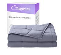 Dailydream Couverture Lestée Adulte | thérapeutique | 155x200 cm | 9,5 kg | Gris | 100% Coton | avec Perles de Verre | Couette pondérée | apaisante et relaxante | Poids corporel Plus de 83kg