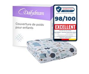 Dailydream Couverture Lestée Enfant | thérapeutique | 135x200 cm | 2,5 kg | Motif forêt | 100% Coton | avec Perles de Verre | Couette pondérée | apaisante et relaxante | Poids corporel 20-35 kg
