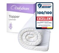 Dailydream Surmatelas 160x200 cm, Mousse à mémoire de Forme, 5 cm | Édition Lavande, surmatelas avec housse au léger parfum de lavande, lavable, base antidérapante et sangles élastiques.