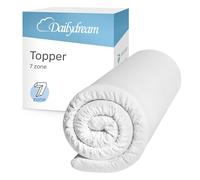 Dailydream Surmatelas 7 Zones 135x190 cm, Mousse de Confort, 6 cm | Édition 7 Zones, surmatelas avec housse lavable, base antidérapante et sangles élastiques pour un maintien stable.