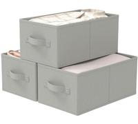 Dailygoods - Boîtes de rangement Ensemble de 3 - Paniers de rangement - Boîtes de rangement avec poignées - Fumée - 47 x 28 x 20 cm - Épargne de l'espace - Boîte de rangement pour chaussures