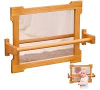 Dailygoods - Miroir Montessori avec étrier - Pull-Up en bois pour les Peuters - Stand/Walking indépendant - Salle de jeux/classe - Sûr et durable - Miroir pour tout-petit