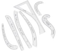Dailygoods - Set de Courbe Français - Set de Règle 7 pièces - Échelle avec dimensions claires - Design Instruments auxiliaires - Convient aux créateurs de mode - Idéal pour les étudiants