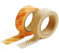 Dailylike Lot de 2 rubans adhésifs masking tape washi aileen motifs assortis 15 mm x 10 m.