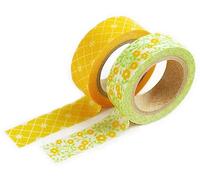 Dailylike Lot de 2 rubans adhésifs masking tape washi lemon tree motifs assortis 15 mm x 10 m.
