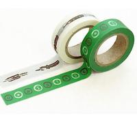 Dailylike Lot de 2 rubans adhésifs masking tape washi rei motifs assortis 15 mm x 10 m.
