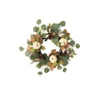 Daisy Darcy 50 cm Couronne de citrouille d'automne Base en rotin Matériau naturel : pomme de pin
