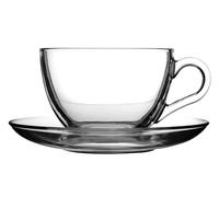 dajar Halolux avec 6 x Tasses 6 x soucoupes Pasabahce Basic, 200 ML