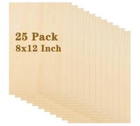 DAJAVE Lot de 25 feuilles de bois de tilleul de 20,3 x 30,5 cm, feuilles de contreplaqué de balsa fines pour travaux manuels, arts du bois, matériaux de modélisme, combustion du bois (300 x 200 x 2 mm)