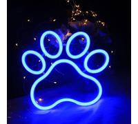 DAKABUKA Enseigne néon Patte de Chien et de Chat Impression de Patte Néon Éclairage Néon à Intensité Variable pour Magasin d’Animaux Clinique Vétérinaire Décor Mural de Chambre Enseigne néon Murale