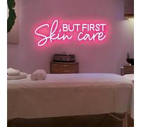DAKABUKA Mais d'abord Soins de la peau Enseigne au néon rose pour salon de beauté Éclairage LED au néon pour décoration de salon de beauté Centre d'esthétique Décor mural pour spa et studio Décor