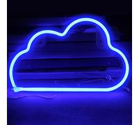 DAKABUKA Nuage néon LED pour décoration murale USB ou batterie pour chambre à coucher, fête d'anniversaire, Noël, salon, décoration pour enfants, mariage (bleu, 30 x 19 cm)