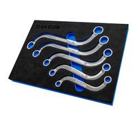 DAKCOS Jeu de clés à anneau en forme de S, clés à œil doubles, jeu de clés polygonales doubles coudées, 10x11 mm, 12x13 mm, 14x15 mm, 16x17 mm, 18x19 mm | CR-V