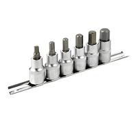 DAKCOS Jeu de douilles à embouts allen 1/2", douilles btr 6 pans 6-14 mm | douilles en CR-V, embouts en S2