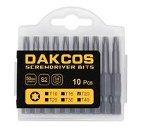 DAKCOS T20 Bit Longue, embouts T20, assortiment d'embouts en S2 (longueur : 50 mm, 10 pièces)