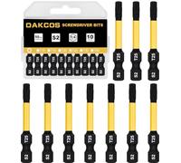 DAKCOS T25 Bit long, Torx Bit T25, assortiment d'embouts en S2, embout de vissage 1/4 tige hexagonale (longueur : 50 mm, 10 pièces)