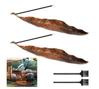 DAKLUNAR Lot de 2 Bronze Porte-encens Feuilles de métal, brûleur d'encens Ash Catcher,Cendres Convient pour Les bâtonnets d'encens idéal pour la méditation, Le Yoga, Inclus Mini Balai