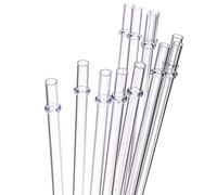 Dakoufish Lot de 12 pailles de 28 cm réutilisables en plastique transparent pour bocaux en verre et verre de 710 ml, 887 ml et 1 183 ml avec brosse de nettoyage 9inch claire