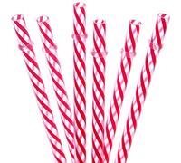 Dakoufish Lot de 12 pailles en plastique épais réutilisables sans BPA de 22,9 cm pour Mason Jar Yeti Rambler Rayures transparentes (22,9 cm, rouge)