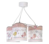 Dalber lampe suspension enfant 3 lumières Little Birds oiseaux rose