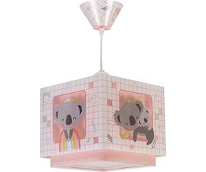 Dalber Lampe Suspension Enfant Koala Animaux Rose, lustre chambre enfant, 63262S, E27