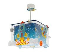 Dalber Lustre Chambre Enfant, Lampe Suspension Enfant, Rocket Fusée Spatiale système Solaire, 63352, E27, Bleu