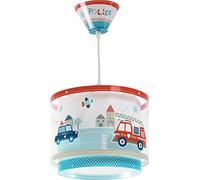 Dalber Lustre Chambre Lampe Suspension Enfant Police et Pompiers, Brille dans la Nuit, Blanc, 60612, E27