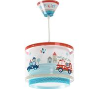 Dalber Lustre Chambre Lampe Suspension Plafonnier Pour Enfants, Police et Pompiers, Brille dans la Nuit, Blanc, 60612M, E27