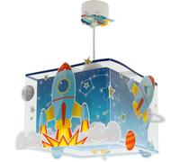 Dalber Lustre Chambre Lampe Suspension Plafonnier Pour Enfants, Rocket Fusée spatiale système solaire, 63352M, E27, Bleu
