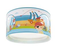 Dalber Plafonnier Enfant, Lampe de Plafond pour Chambre d’Enfant, Luminaire, Pirate Island Île Des Pirates, 60656M, E27-2 x 15W